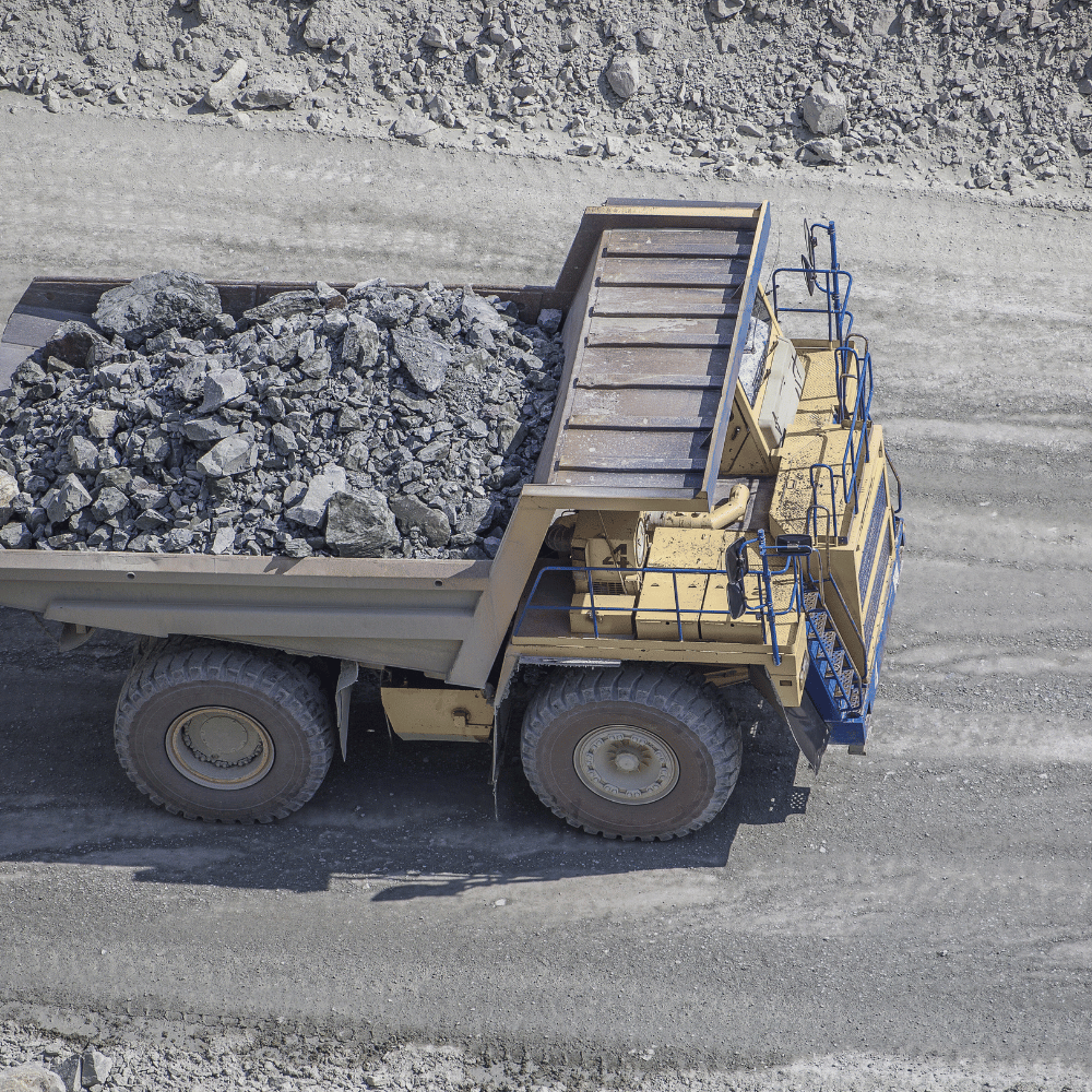 A coal mining haul truck on a mining road
