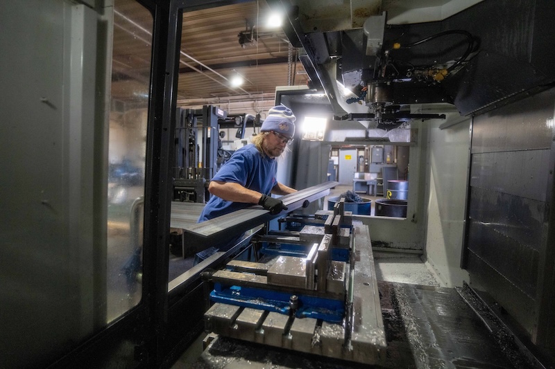 A man doing machining